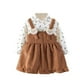 thumbnail image 1 of Odeerbi Niñas Primavera Algodón Pana Vestido Mono Cereza Imprimir Oso Tirantes Falda Manga Larga Vestido Princesa, 1 of 4