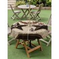 thumbnail image 4 of Outdoor Tablecloth with Umbrella Hole for Patio/Picnic/Party/Camping, Western Star Brown Waterproof Table Cloth Round Cover Washable, Farmhouse Vintage Berry Botanical (Dia 60"), 4 of 9