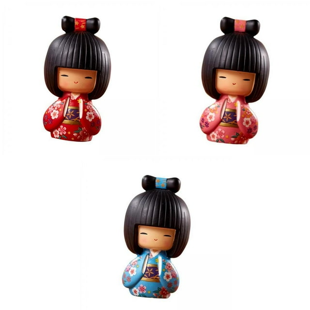 Muñecas Kimono Japonesas,Estatuas asiáticas Muñecas kimono japonesas,Figuras de Japón Figura coleccionable de niña pequeña,Figuras de Kimono para niños,estatua,adorno artesanal de