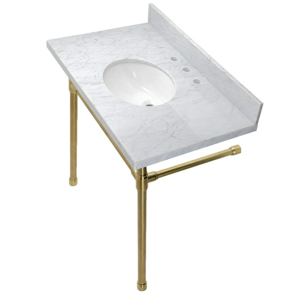 Kingston Brass KVPB36M87ST Dreyfuss 36Inch Console Sink Set, Marble