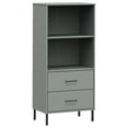 thumbnail image 2 of vidaXL Bookshelf Book Cabinet with 2 Drawers Storage Cabinet OSLO Solid Wood, 2 of 6