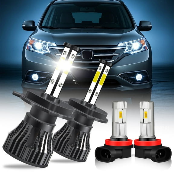 For Honda CRV CR-V 2007 - 2014 LED Headlight Fog Light High Low Dual Beam Bulbs,400% Brighter than Halogen