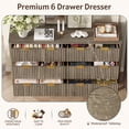 thumbnail image 6 of KeyWhat Fluted Dresser for Bedroom, Modern Wooden 6 Drawer Dresser, Storage Cabinet Chest of Drawers for Living Room, Grey Alder, 6 of 8