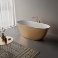 thumbnail image 4 of Ruvati USA RVB6788GW 71 in. Sinatra epiStone Solid Surface Freestanding Bath Tub, Matte Gold & White, 4 of 5