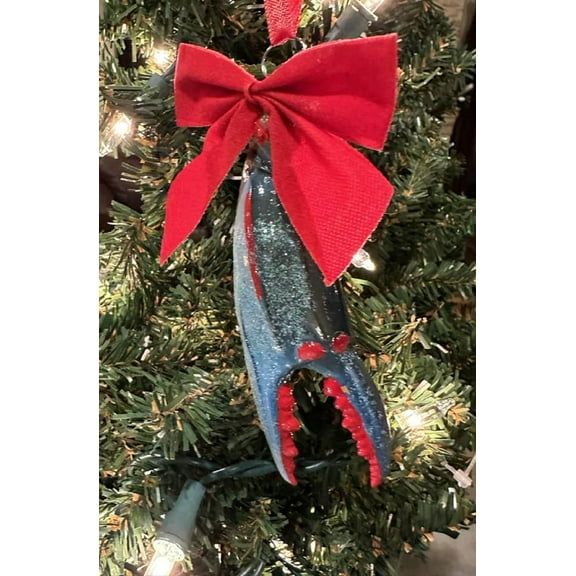 Realistic Louisiana Blue Crab claw crawfish Boil Mardi Gras Christmas Tree Holiday Bayou Santa Claus Holiday Ornament Cajun New Orleans