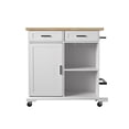 thumbnail image 4 of SEI Furniture Warkin Engineered Wood Rolling Kitchen Island in White/Natural, 4 of 4