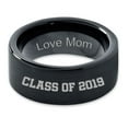 thumbnail image 2 of Tungsten Graduating Class Of 2019 Engraved Love Mom Band Ring 9mm Men Women Comfort Fit Black Flat Cut Brushed Polished, 2 of 4