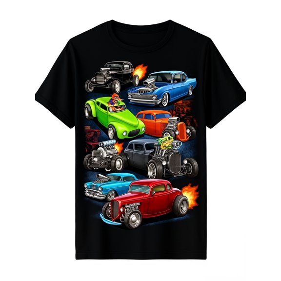 Car Madness Muscle Cars Classic Cars And Hotrods Cartoon T-Shirt