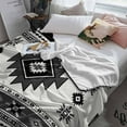 thumbnail image 3 of Gray Boho Flannel Blanket for Bed, Southwest Aztec Country Geometric Aesthetic Soft Cozy Warm Couch Throw Blanket, Lightweight Fluffy Plush Bedding Blankets for Sofa Decor All Season 40"x50", 3 of 7