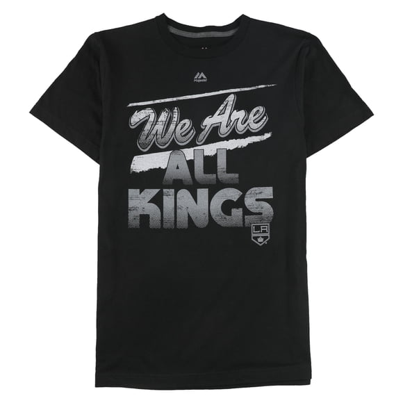 Majestic Mens We Are All Kings Graphic T-Shirt, Negro, X-Large