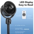 thumbnail image 2 of Pedestal Fan for Home, 2-in-1 Oscillating Fans for Table or Floor with Remote,5 Speeds,3 Timer,LED Light,140° Horizontal + 90° Vertical Standing Fan, 2 of 7