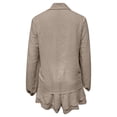 thumbnail image 4 of Cagogo Women's 2 Piece Puff Sleeve Shirt Set Elastic Waisted Shorts Casual Solid Basic Matching Lounge Outfits Summer Cruise Travel Clothes, Khaki S, 4 of 7