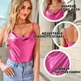 thumbnail image 2 of VIDUSSA Women's Sparkly Tank Tops Cowl Neck Sleeveless Glitter Dressy Casual Cami Shirt Shimmer Camisole Pink L, 2 of 4