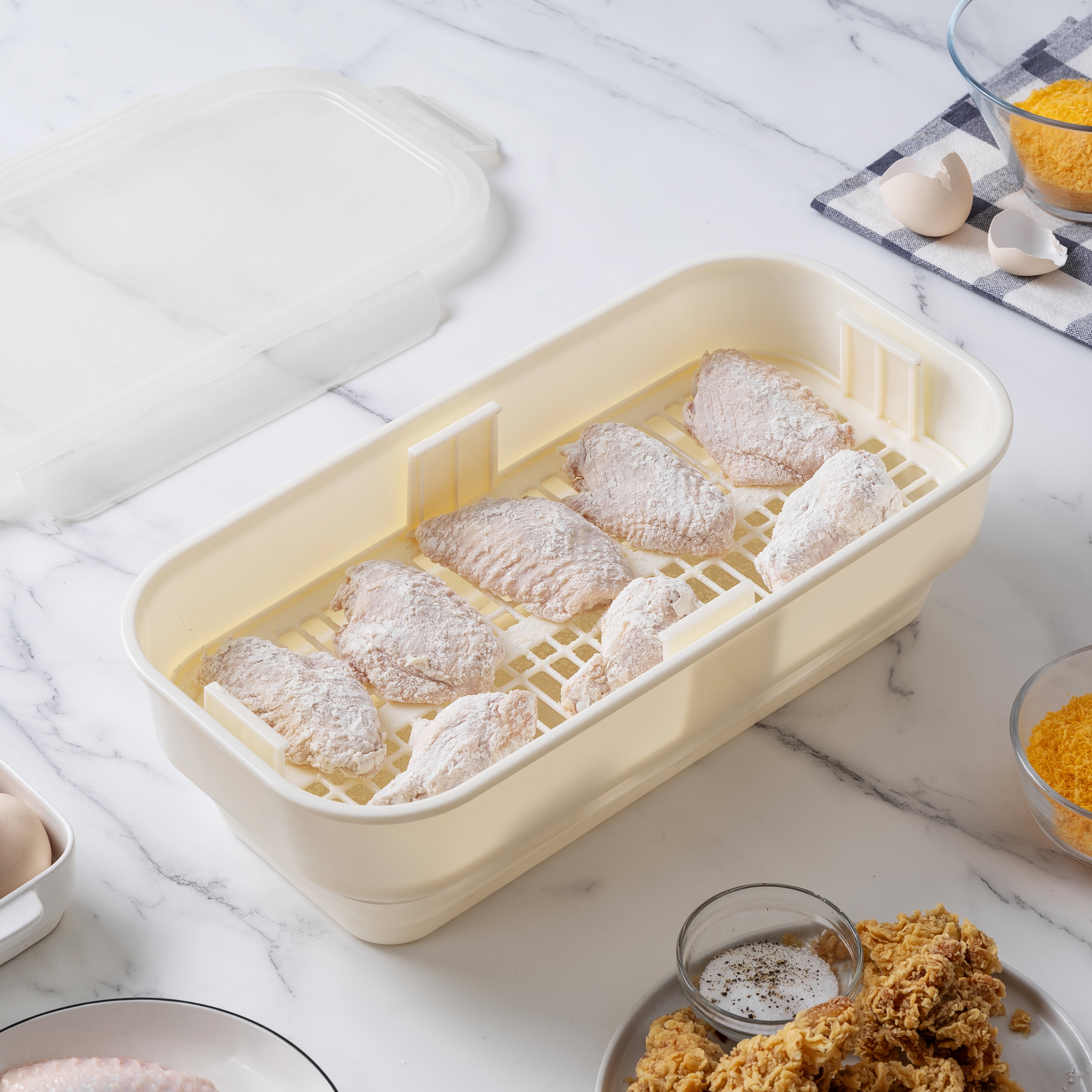 Cook with Collapsible Batter Box Set – Easy Dredging and Convenient Storage