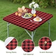 thumbnail image 4 of Red and White Checkered Pattern Square Fitted Tablecloth with Elastic Edge,Square Table Cover,Washable Elastic Table Cover for Home Kitchen Party Decor 36"x36", 4 of 6
