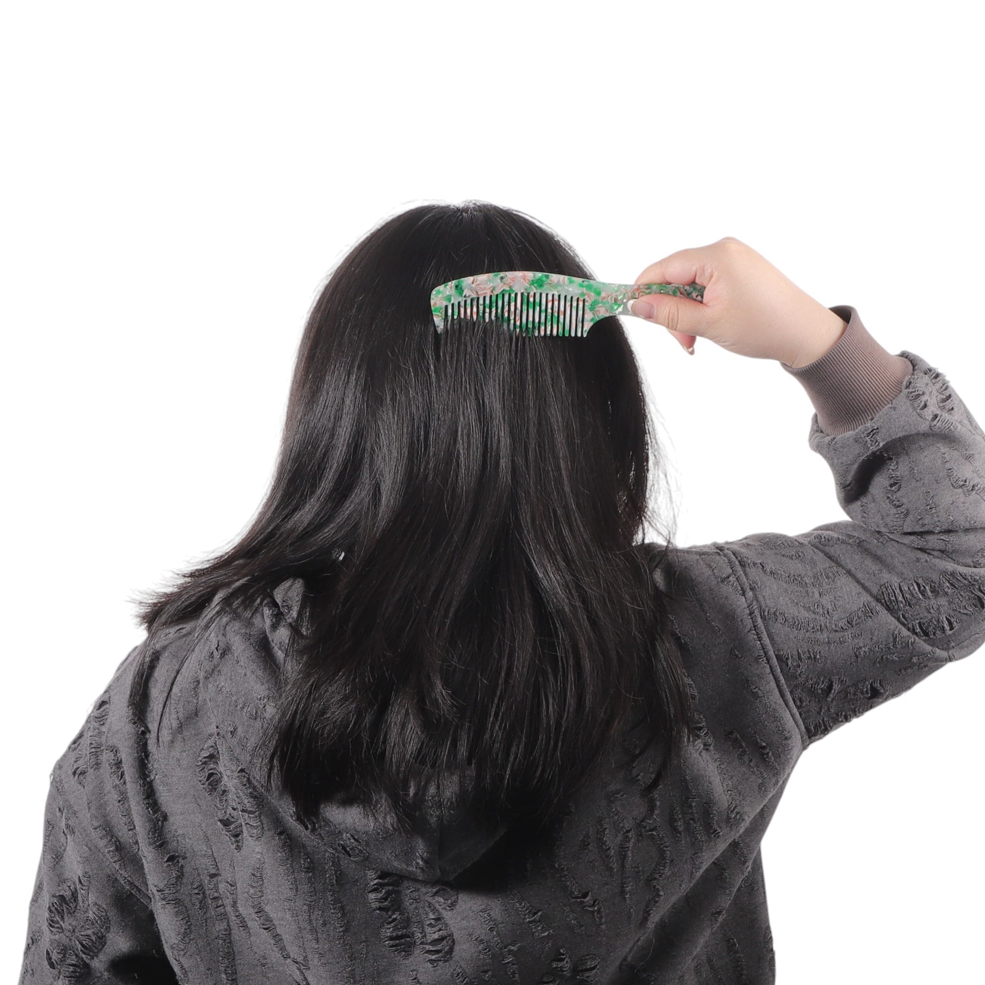 Unique Bargains 1 Pc Women Durable Hair Straightening Comb for Curly Wavy Hair Green