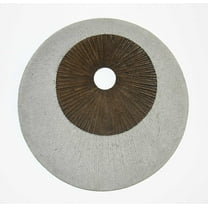 1" x 19" x 19" Brown & Gray Round Double Layer Ribbed  Wall Decor