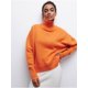 thumbnail image 5 of Suéter de punto con cuello simulado para mujer, prendas de punto sueltas sólidas, jersey informal de invierno, 5 of 5