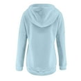 thumbnail image 5 of HAPIMO Rollbacks Sweatshirt for Women Long Sleeve Pocket Drawstring Casual Solid Color Sweatshirt Button V-Neck Pullover Tops Teen Girls Fashion Clothes Light Blue M, 5 of 6