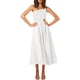 thumbnail image 3 of SAYOO vestidos largos acampanados para mujer 2022, verano sin mangas de un hombro fruncido Color sólido recorte de una pieza SAYOO casual, 3 of 6
