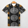 thumbnail image 3 of African Mud Cloth Artistry Art Men Zipper T-shirt Summer Casual Short Sleeve T-shirt Top, 3 of 7