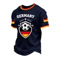 thumbnail image 6 of Soccer Cup 2026 Jersey for Men, Crew Neck Short Sleeve Deutschland Shield Graphic Tee with Honeycomb Mesh Texture - Lightweight Performance Top for Match Day & Gym Navy L, 6 of 8