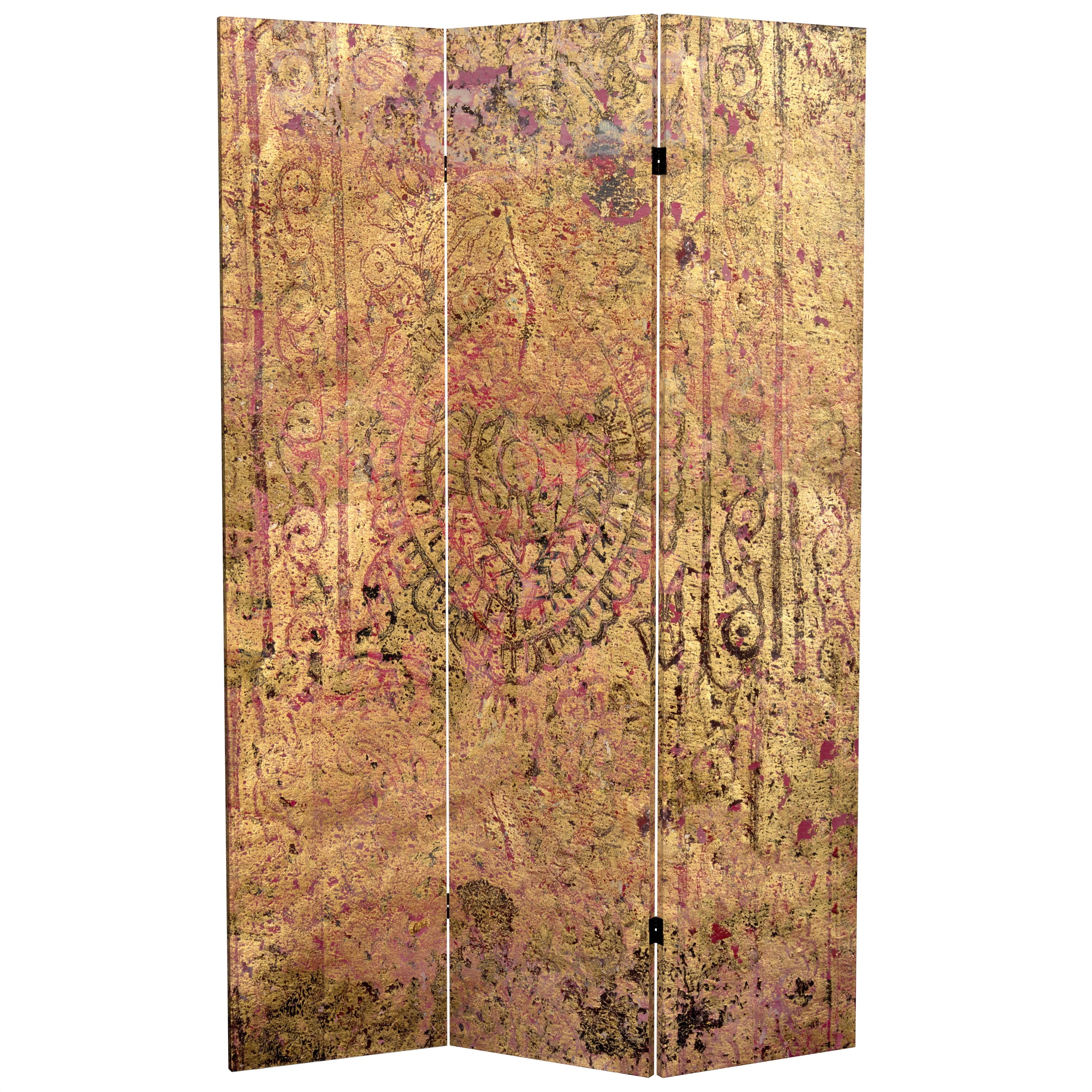 Oriental Furniture 6 ft. Tall Double Sided Khaki Canvas Room