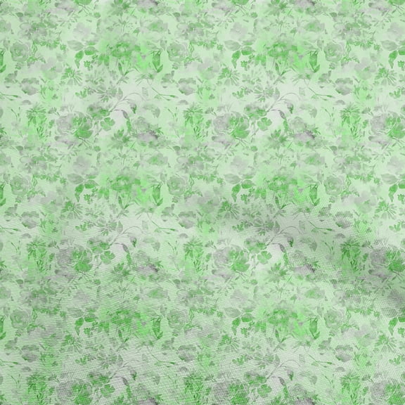 oneOone Viscose Chiffon Light Green Fabric Abstract Floral Fabric For Sewing Printed Craft Fabric By The Yard 42 Inch Wide-1ra