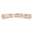 thumbnail image 2 of RN Furnishings Loveseat & chairs Velvet Fabric Living room furniture Set -Beige, 2 of 7