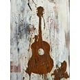 thumbnail image 2 of Youngstrom, Kent 12x14 Black Ornate Wood Framed with Double Matting Museum Art Print Titled - Rust Guitar, 2 of 4