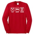 thumbnail image 2 of Cheerleading Eat Sleep Cheer Girl Sports Mens Long Sleeve Shirt, Red, Large, 2 of 3