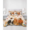 thumbnail image 2 of Full Size Quilt Bedding Set, Fall Cat Reversible Summer Quilt 3 Pieces, Thanksgiving Autumn Harvest Pumpkins Leaves Orange Lightweight Bedspreads Coverlets with 2 Pillow Shams for All Seasons, 2 of 5