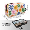 thumbnail image 4 of Goofa Groovy Daisy Flowers Printed Toiletry Bag with Handle,Large Capacity Travel Makeup Cosmetic Bag for Women, Carry on Airport Airline Compliant Bag, 4 of 9