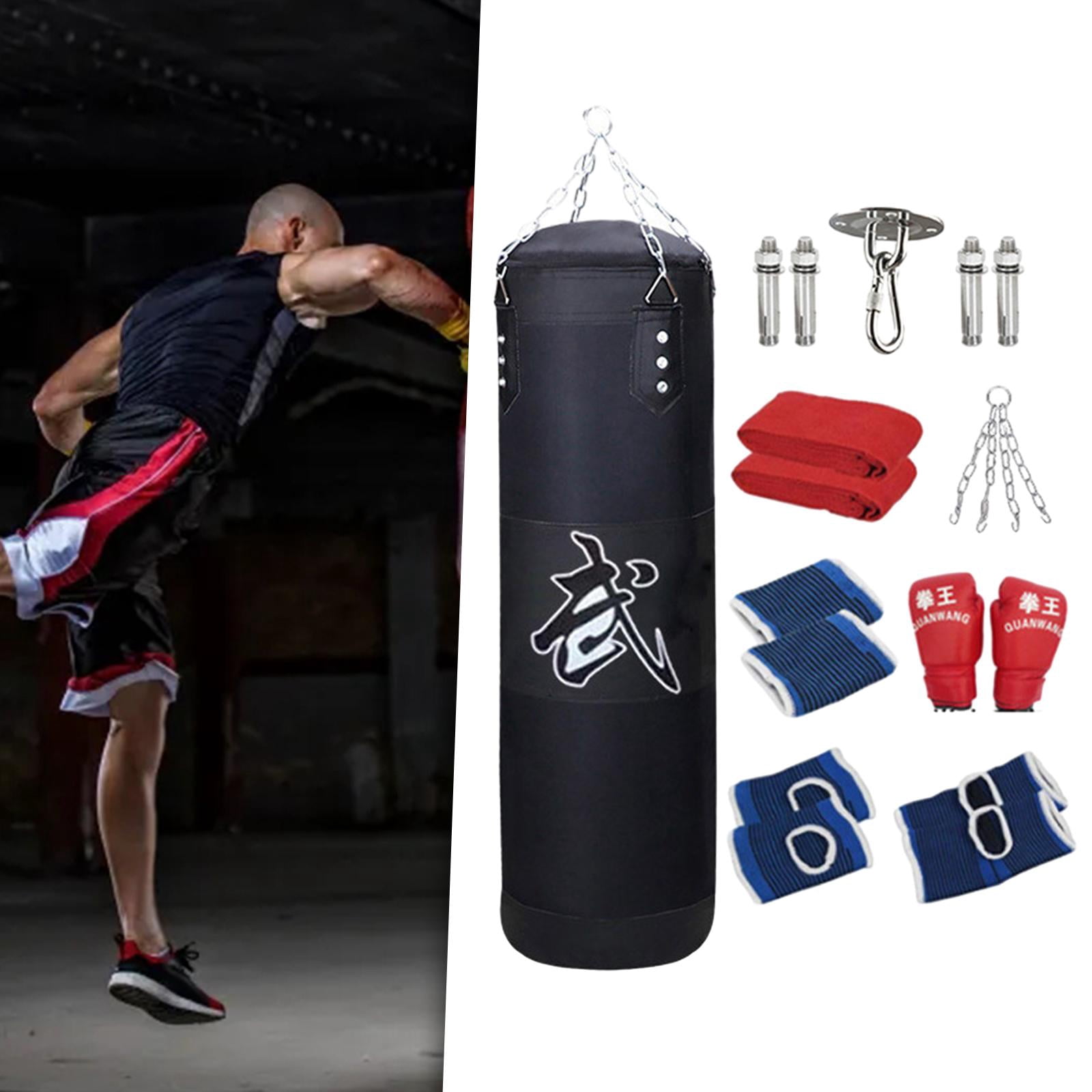 DimyFew Fillable Punching Bag Unfilled Punching Bag Fitness Heavy Bag Workout Boxing Bag Black 100cm