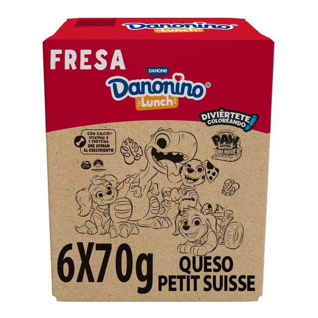 Queso petit suisse Danonino Lunch fresa 6 pzas de 70 g c/u