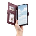 thumbnail image 6 of ELEHOLD Flip Wallet Case for Samsung Galaxy S26, Leather Shockproof Kickstand Card Holder Full Body Cover With Crossbody Strap + Lanyard,Red, 6 of 11