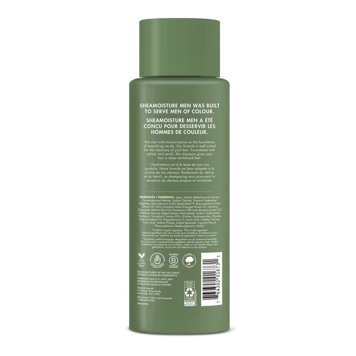SheaMoisture Men Shampooing Rafraîchissant Vétiver et Néroli, 444 ml