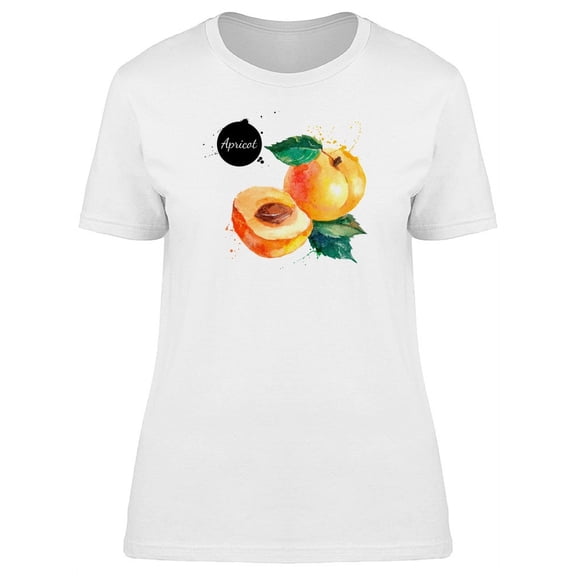 Cool Watercolor Apricot Fruit T-Shirt Women -Image by Shutterstock, Female Small