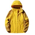 thumbnail image 3 of absuyy Windbreaker Jackets for Women Outdoor Walking Single-Layer Charge with Hood Zip up Windproof Warm Lightweight Yellow Rain Coat Size 3XL, 3 of 4