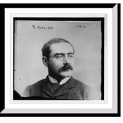 Historic Framed Print, R. Kipling, portrait bust, 17-7/8" x 21-7/8"