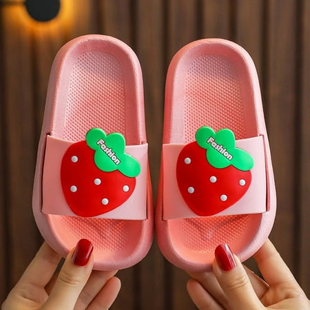 

Floleo Clearance Kids Slippers Baby Girls Boys Fruit PVC Children Non-slip Summer Beach Sandals