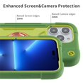 thumbnail image 4 of Case for Apple iPhone 15 6.1 inch with Double ring Stand 360° rotating bracket PC+silicone, Heavy-Duty Military Grade Shockproof Phone Cover,Green,For iPhone 15, 4 of 6