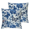 thumbnail image 2 of NCMMY Blue and White Porcelain Floral Pillow Covers Set of 2 Modern Vintage Chinoiserie Decorative Throw Pillow Covers Soft Elegant Couch Cushion Cover for Bed Living Room Outdoor Sofa White, 2 of 6