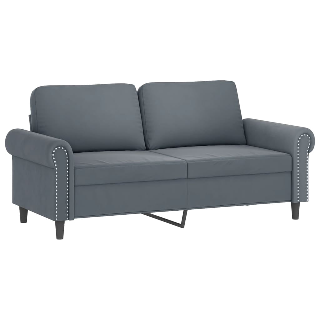 vidaXL 2-Seater Sofa with Throw Pillows Accent Loveseat for Living Room Velvet
