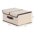 thumbnail image 4 of Unique Bargains Collapsible Storage Bin Basket with Handle for Shelves Organization Beige, 4 of 8