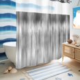 thumbnail image 5 of No Hook Shower Curtain, Grey Shower Curtains for Bathroom with See Through Top Window, Modern Abstract Art Ombre Striped Waterproof & Washable Bath Curtain Long 72"x78", 5 of 9