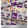 thumbnail image 2 of Soimoi Polyester Crepe Fabric Slippers,Shoes & High Heels Patchwork Print Fabric by The Yard 42 Inch Wide, 2 of 3