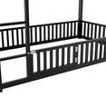 thumbnail image 7 of Black Metal Twin over Twin House Bunk Bed with Fence and Door for Private and Playful Bedtime, 7 of 7