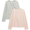 thumbnail image 1 of Harper Canyon T-Shirt à Manches Longues Col Rond Lot de 2 (Blanc et Rose) Taille 8, 1 of 1