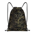thumbnail image 1 of Saiise Gold Gloss Outline Floral Pattern Sports Drawstring Backpack - String Swim Gym Bag with Wet Proof Pocket for Women&Men-Small, 1 of 6